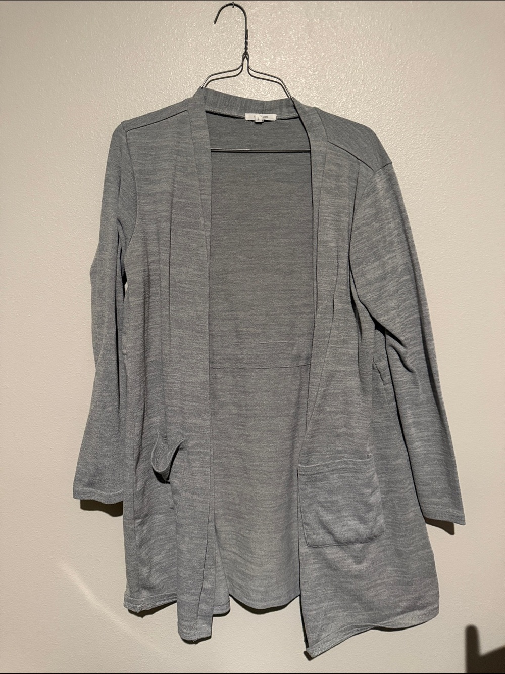 Maurices Light Gray Open-Front Cardigan with Pockets